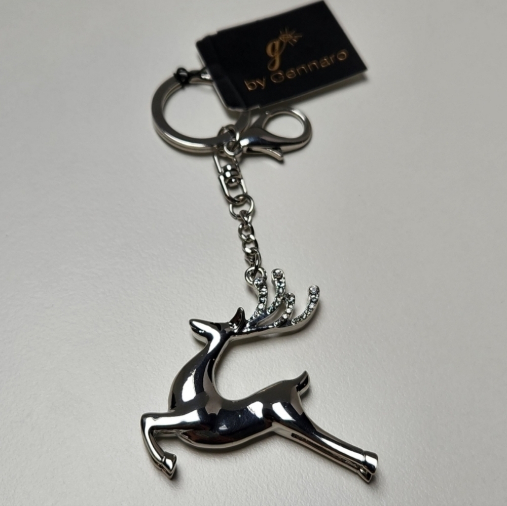 g by Gennaro Reindeer Silver Tone Keychain - Picture 8 of 8